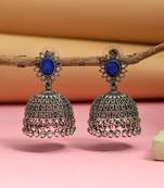 Blue color oxidised earrings