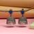 Blue color oxidised earrings