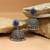 Blue color oxidised earrings