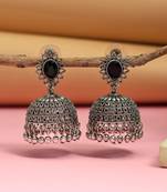 Black color oxidised earrings