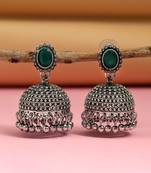 Green color oxidised earrings