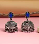 Blue color oxidised earrings