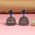 Blue color oxidised earrings