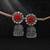 Red color oxidised earrings