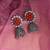 Red color oxidised earrings