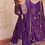 Purple georgette sequins & zari embroidered Anarakali With Dupatta