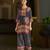Navy blue pure crepe abstract print festive & party co-ord set
