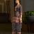 Navy blue pure crepe abstract print festive & party co-ord set