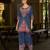 Blue pure crepe abstract print festive & party co-ord set
