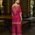 Fuchsia pink pure crepe abstract print festive & party co-ord set