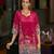 Maroon pure crepe abstract print festive & party co-ord set