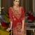 Red pure crepe abstract print festive & party co-ord set