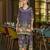Purple pure crepe abstract print festive & party co-ord set