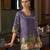 Purple pure crepe abstract print festive & party co-ord set