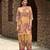 Mustard chinon chiffon floral printed embellished festive & party co-ord set