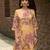 Mustard chinon chiffon floral printed embellished festive & party co-ord set