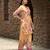 Mustard chinon chiffon floral printed embellished festive & party co-ord set