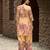 Mustard chinon chiffon floral printed embellished festive & party co-ord set