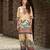 Beige chinon chiffon floral printed embellished festive & party co-ord set