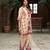 Beige chinon chiffon geometric printed embellished festive & party co-ord set
