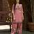 Mauve chinon chiffon floral printed embellished festive & party co-ord set