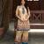Beige chinon chiffon geometric printed embellished festive & party co-ord set