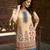 Beige chinon chiffon geometric printed embellished festive & party co-ord set