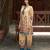 Beige chinon chiffon geometric printed embellished festive & party co-ord set