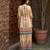 Beige chinon chiffon geometric printed embellished festive & party co-ord set