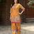 Mustard chinon chiffon floral printed embellished festive & party co-ord set
