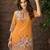 Mustard chinon chiffon floral printed embellished festive & party co-ord set