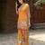 Mustard chinon chiffon floral printed embellished festive & party co-ord set