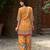 Mustard chinon chiffon floral printed embellished festive & party co-ord set