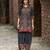 Black pure crepe geometric printed embellished festive & party co-ord set