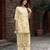 Beige pure crepe floral printed embellished festive & party co-ord set