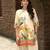 Beige pure crepe animal printed embellished festive & party co-ord set