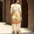 Beige pure crepe animal printed embellished festive & party co-ord set