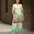 Green pure crepe animal printed embellished festive & party co-ord set