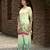 Green pure crepe animal printed embellished festive & party co-ord set