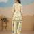 Beige pure crepe floral printed embellished festive & party co-ord set
