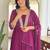 Ethnic festive wear wine georgette stitched suit with dupatta
