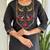 Ethnic festive wear black roman silk stitched suit with dupatta