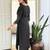 Ethnic festive wear black roman silk stitched suit with dupatta