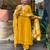 Ethnic festive wear yellow chinon viscose stitched suit with dupatta