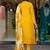Ethnic festive wear yellow chinon viscose stitched suit with dupatta