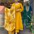 Ethnic festive wear yellow chinon viscose stitched suit with dupatta