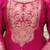 Ethnic festive wear red chanderi cotton stitched suit with dupatta