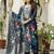 Ethnic festive wear blue chanderi cotton stitched suit with dupatta