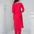 Ethnic festive wear red rayon stitched suit with dupatta