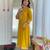 Ethnic festive wear mustard viscose stitched suit with dupatta